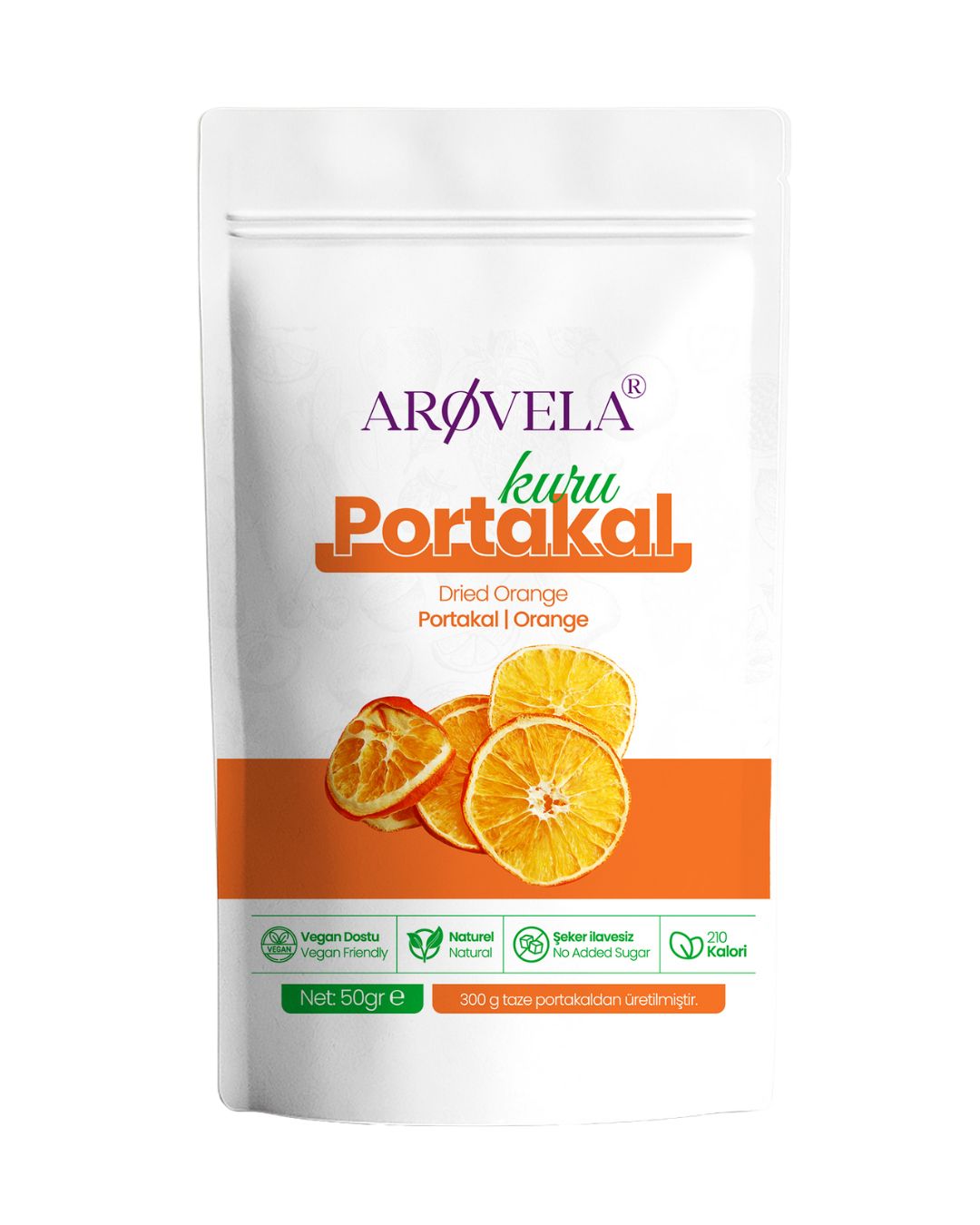 Kurutulmuş Portakal - Arovela doğal atıştırmalık ürünü